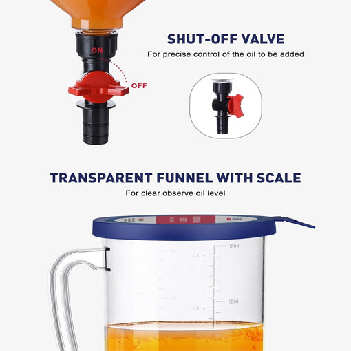 Spill-Proof Engine Oil Funnel Kit