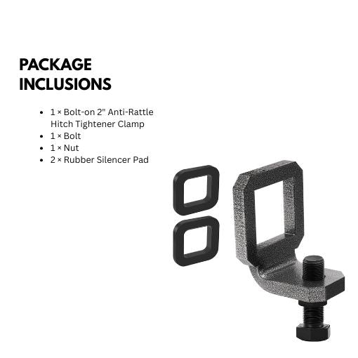 Bolt-on 2" Anti-Rattle Hitch Tightener Clamp