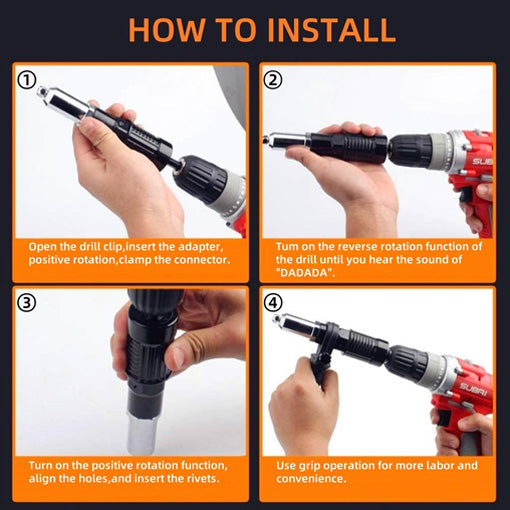 Pop Rivet Drill Attachment