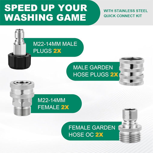 M22-14mm Pressure Washer Quick Connect Kit