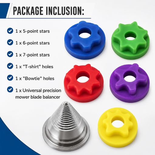 Universal Lawn Mower Blade Balance Adapter Set
