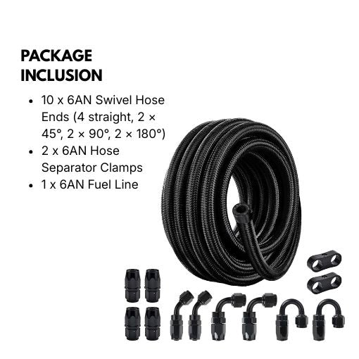 6AN Swivel Fuel Line Hose End Fitting Kit