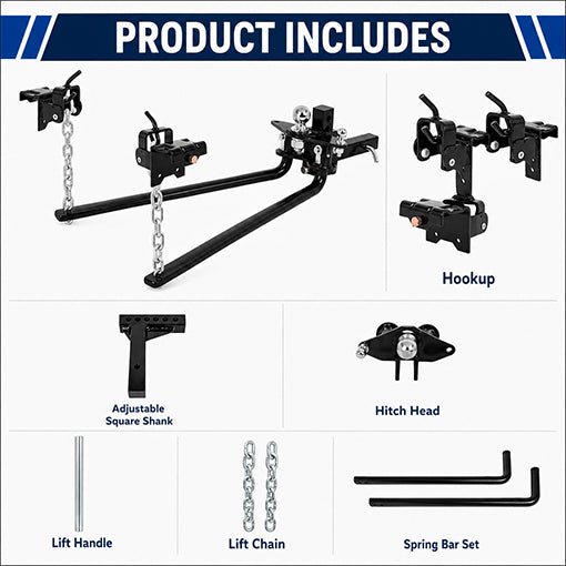 Heavy Duty Anti-Sway Trailer Weight Distribution Hitch