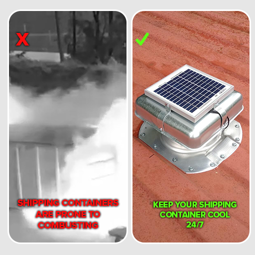 Solar-powered Ventilation for Ribbed Conex Shipping Container