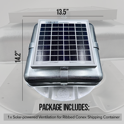 Solar-powered Ventilation for Ribbed Conex Shipping Container
